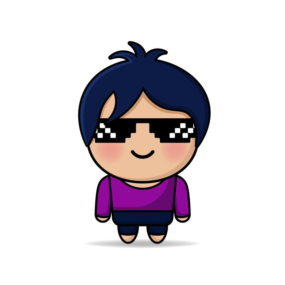 cool boy vector mascot design kawaii