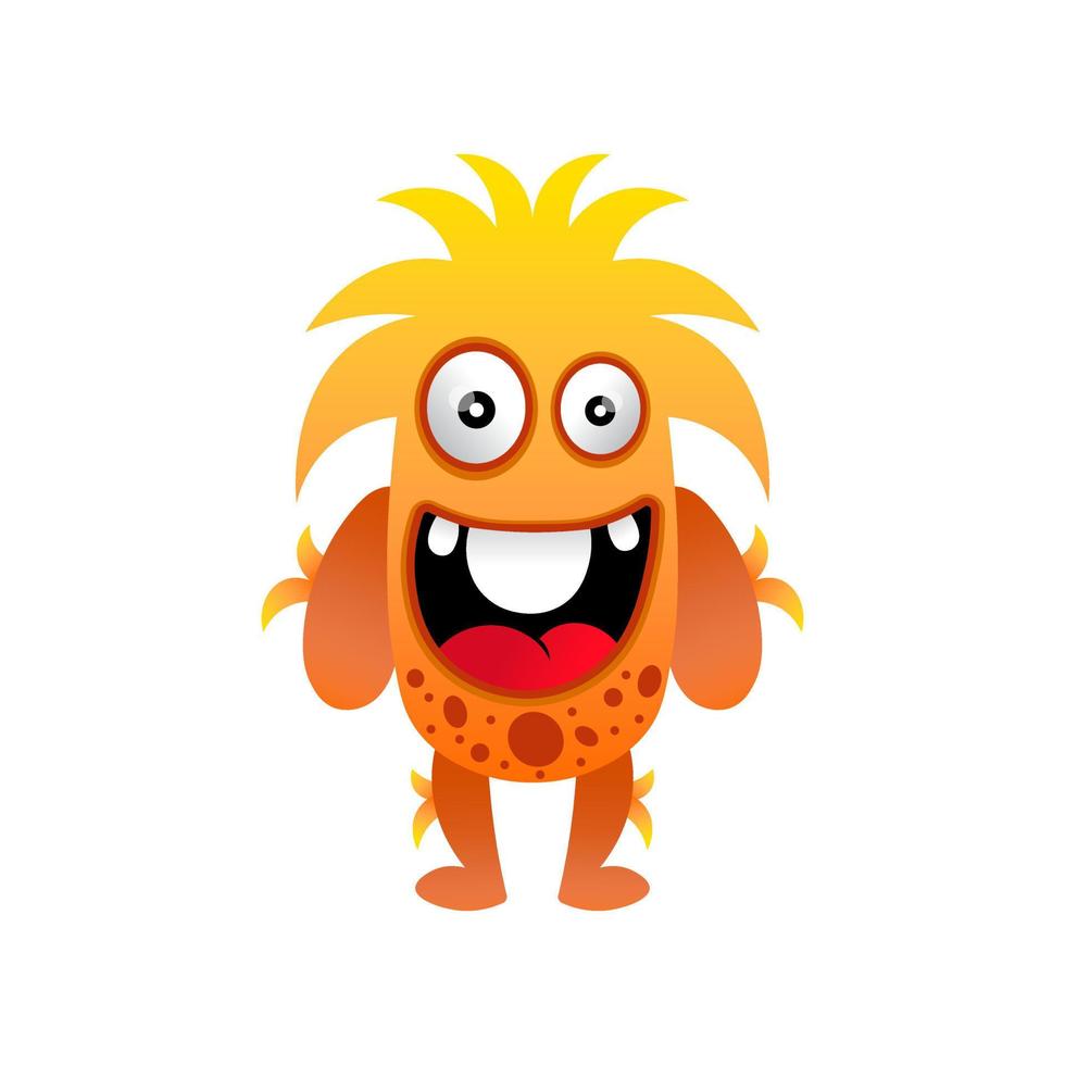 illustration unique monster design mascot vector