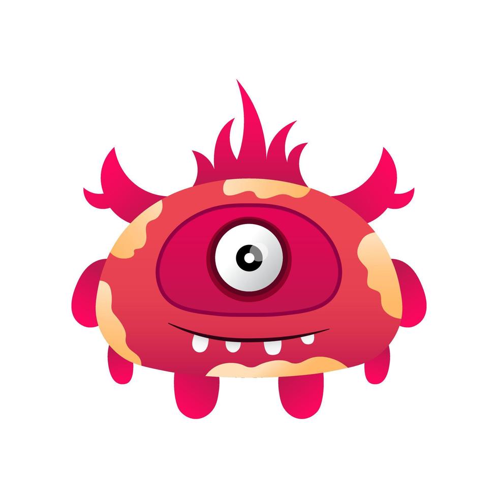 lindo ejemplo mascota monstruo diseño kawaii vector