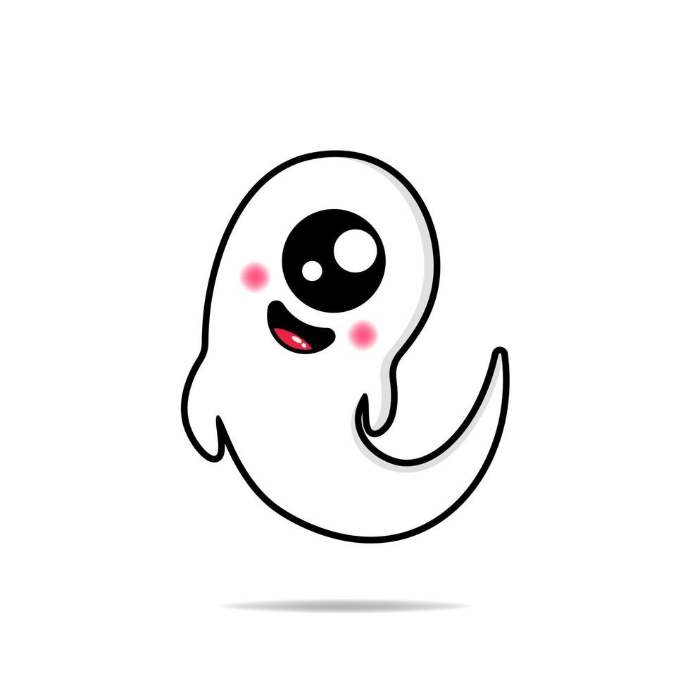 cute design mascot ghost kawaii vector