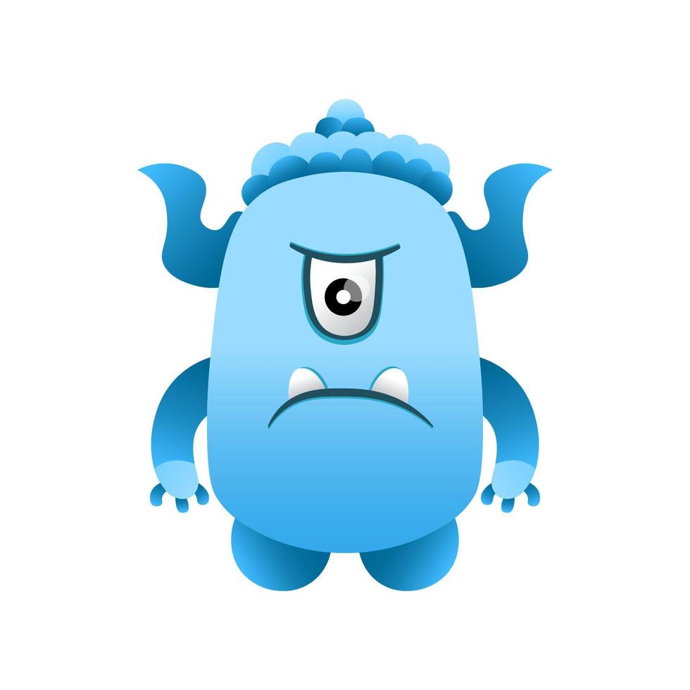 angry illustration monster design kawaii vector