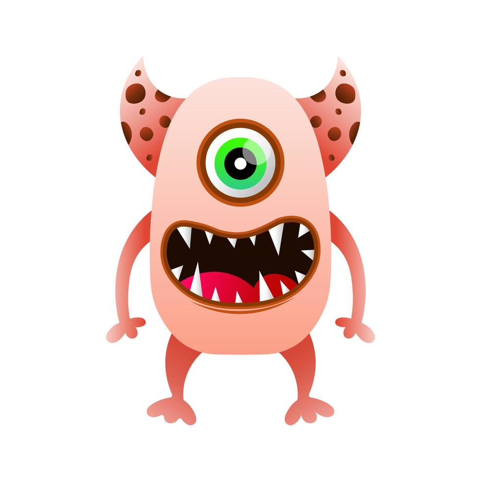 illustration unique monster design mascot vector