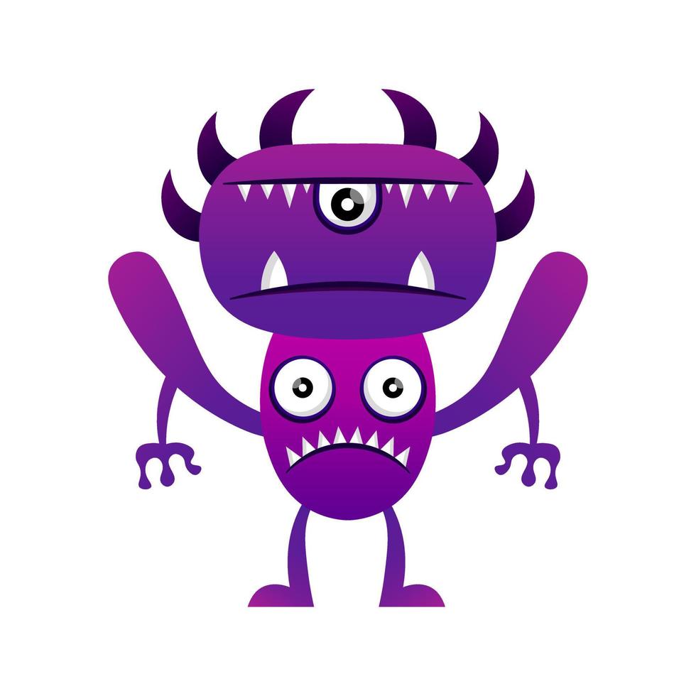angry illustration monster design kawaii vector