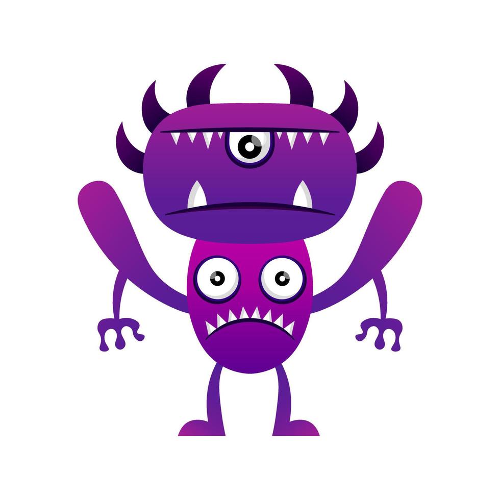 angry illustration monster design kawaii vector