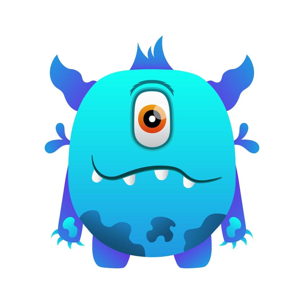 illustration unique monster design mascot vector