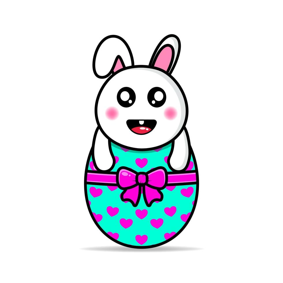 cute bunny easter egg vector design