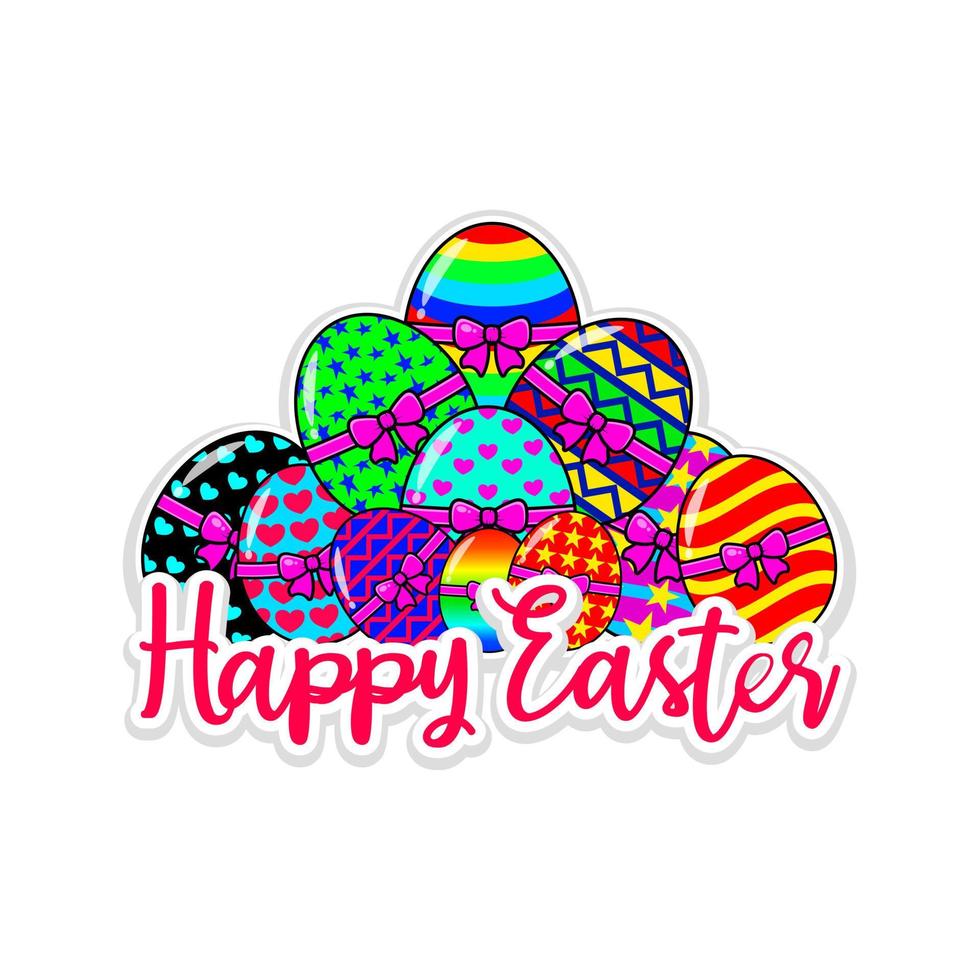 vector happy easter design with colorful eggs