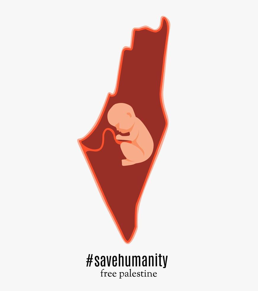 illustration vector of save humanity,palestine baby,perfect for print,etc.