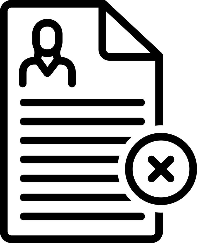 line icon for reject vector