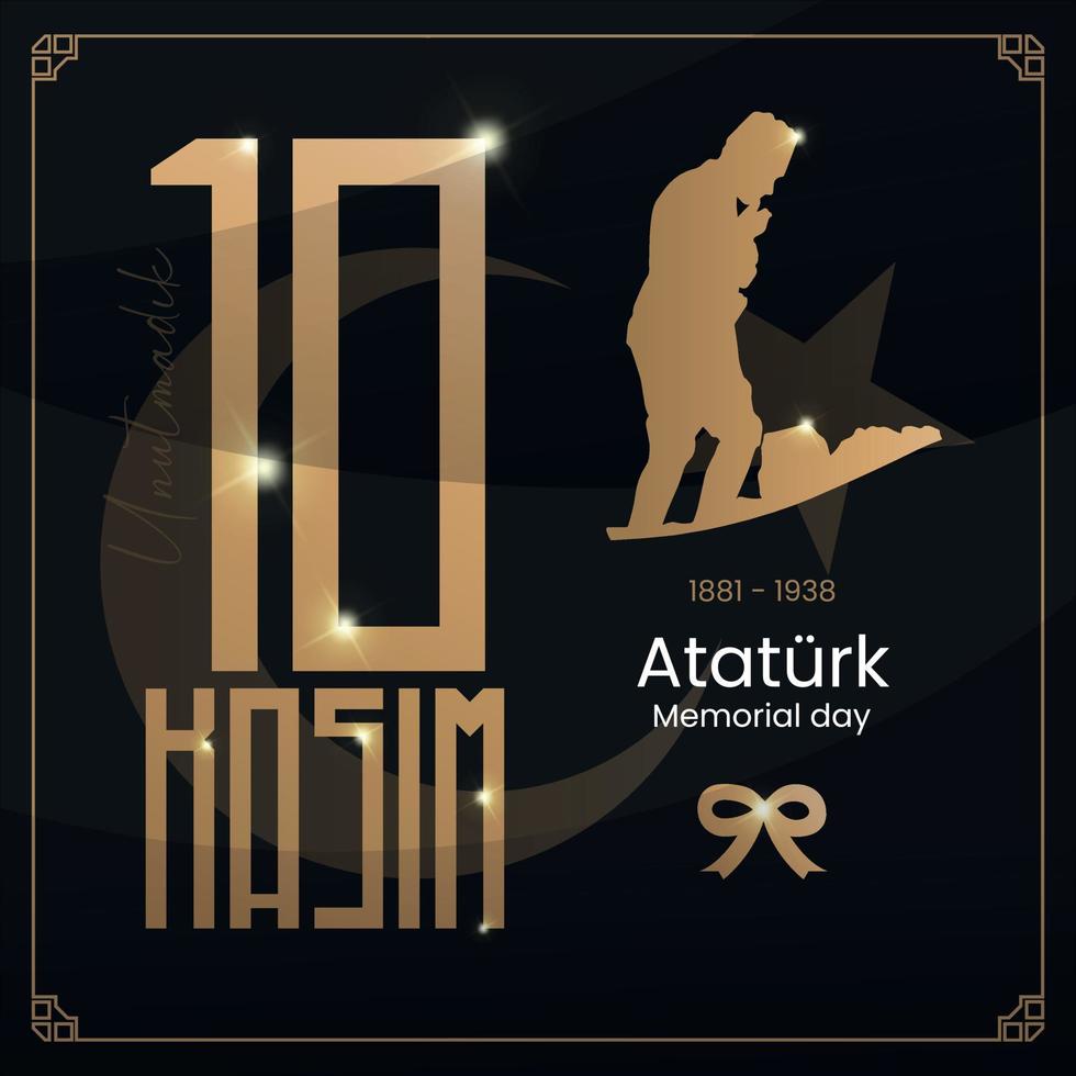 10 november ataturk memorial day vector