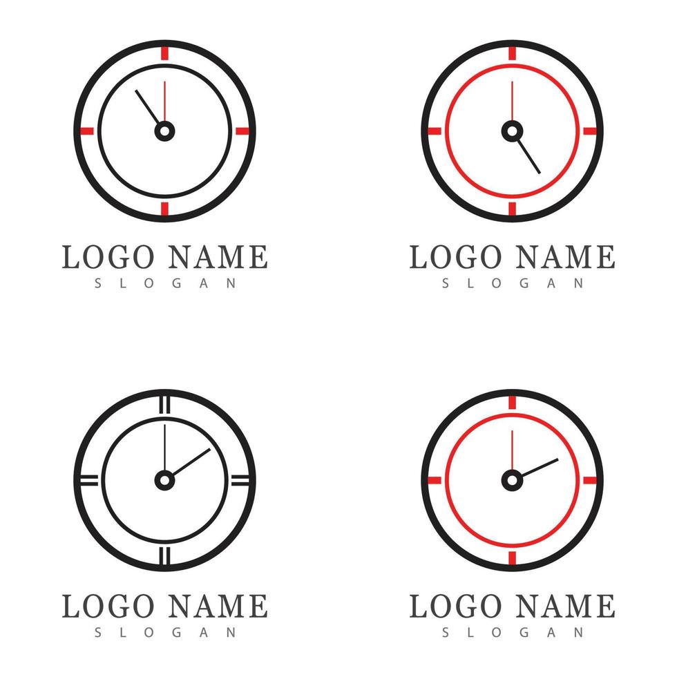 Time icon logo vector in flat design