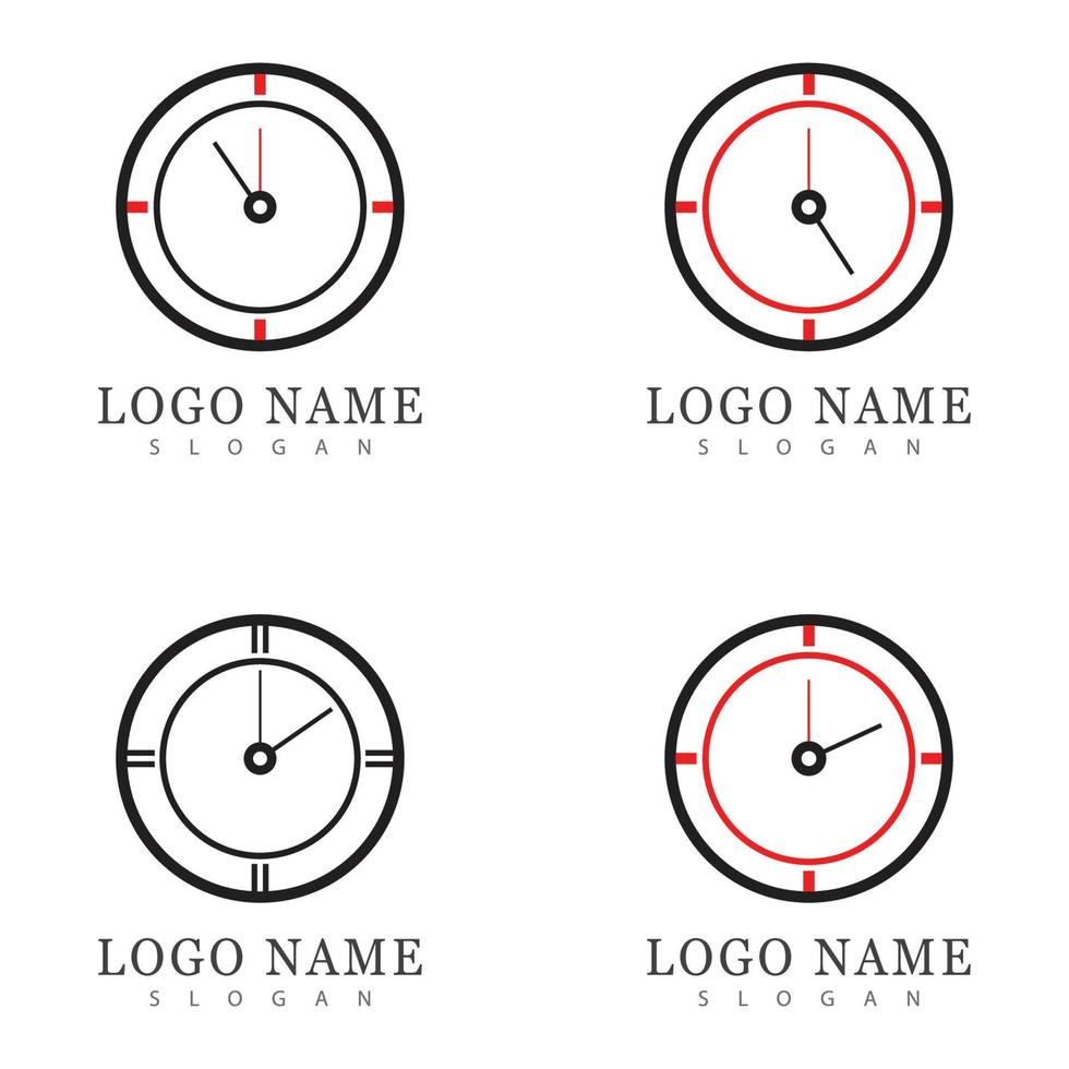 vector de logotipo de icono de tiempo en diseño plano