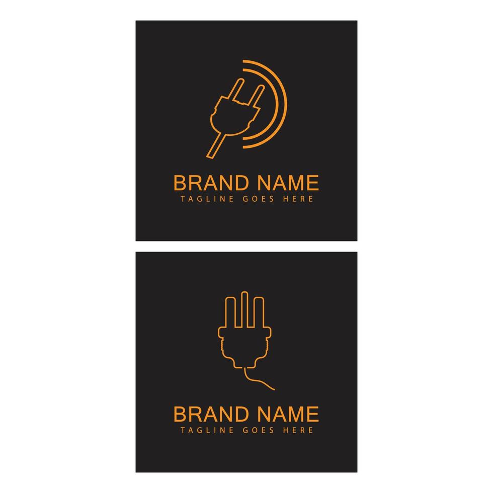 Electrical plugin icon logo vector flat design