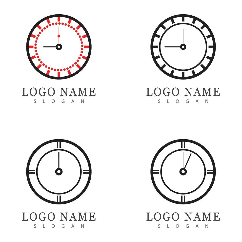 vector de logotipo de icono de tiempo en diseño plano