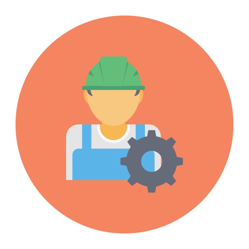 worker cogwheel vector illustration on a background.Premium quality symbols.vector icons for concept and graphic design.