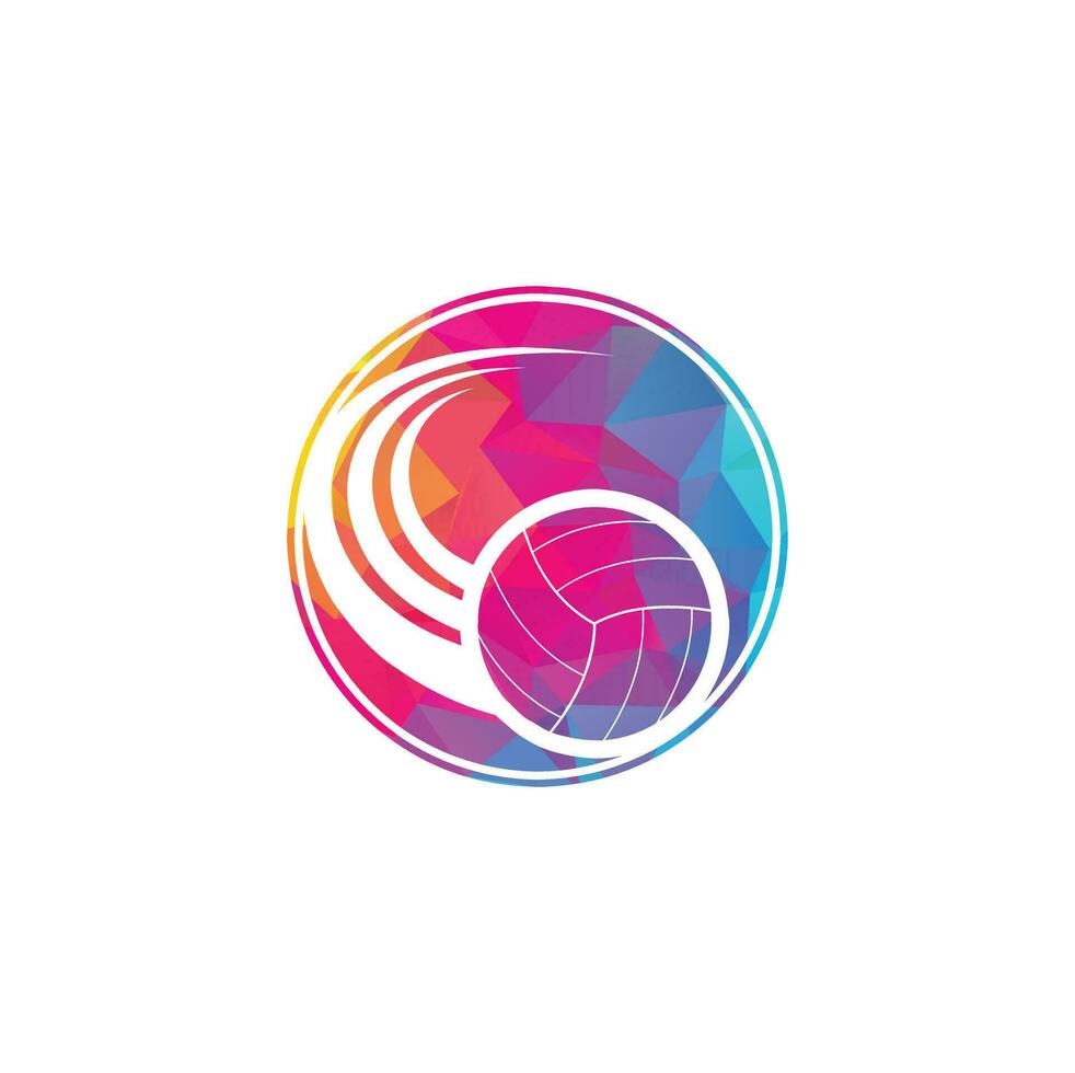 logotipo de voleibol. diseño del logo de la pelota de voleibol. logotipo de jugador de voleibol vector