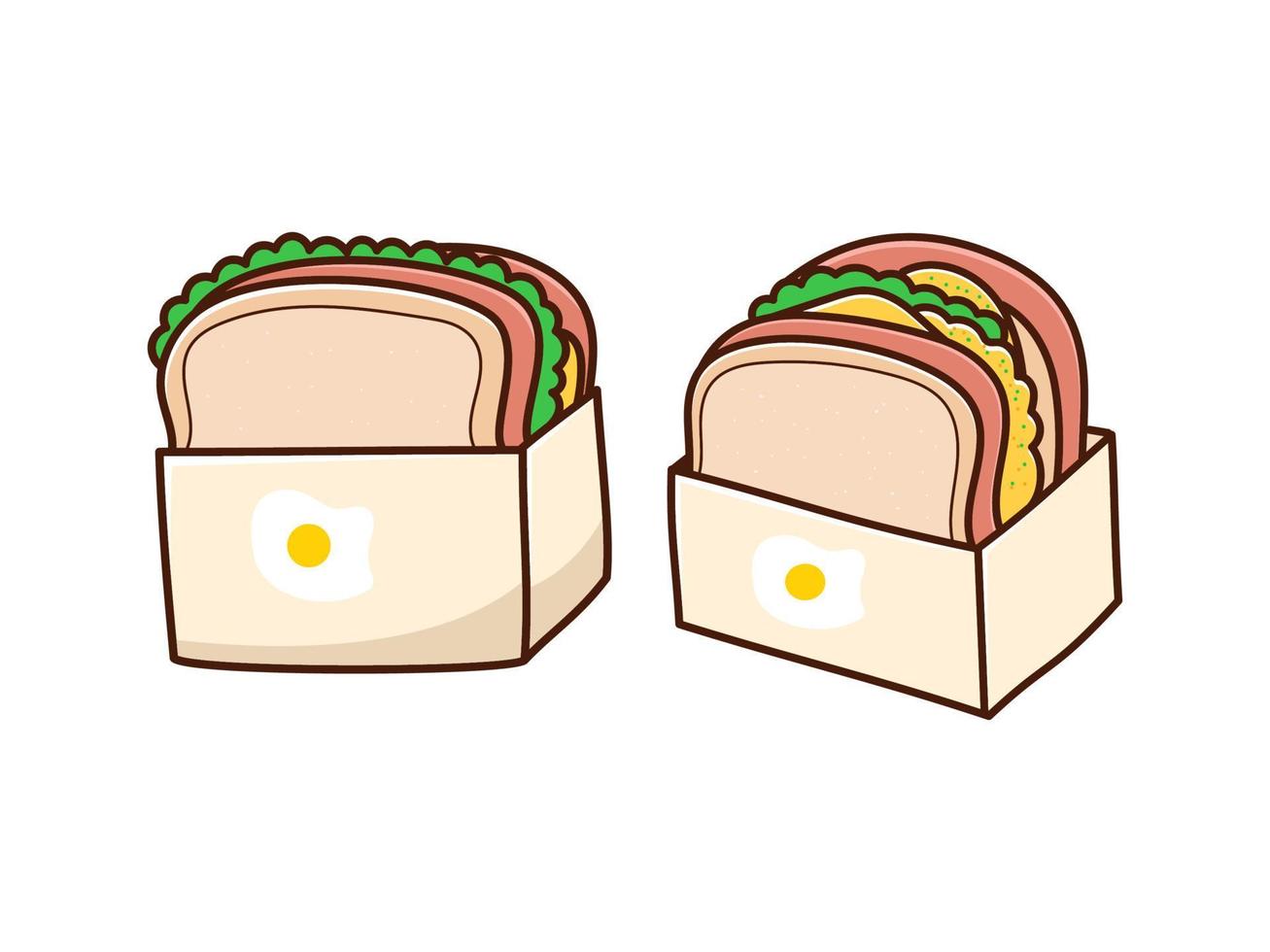 Sándwich de huevo coreano ilustración vectorial aislado sobre fondo blanco. vector