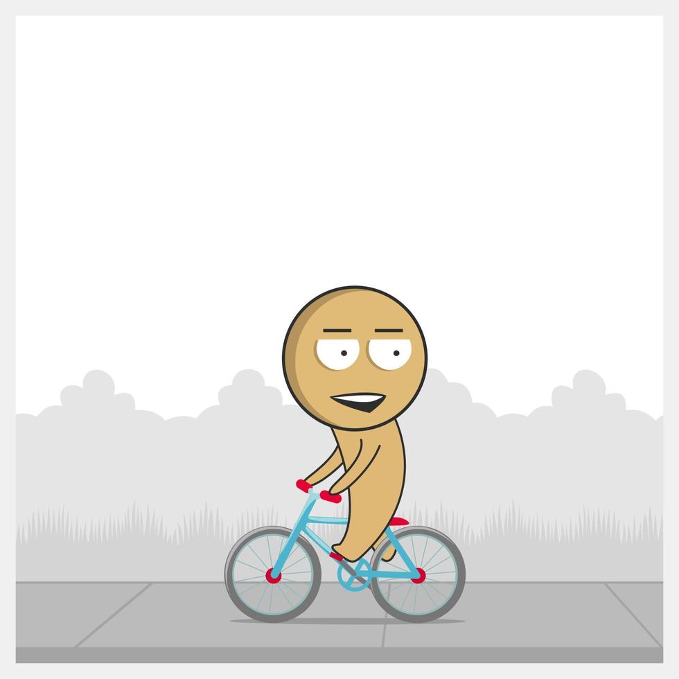 Man driving a bicycle vector