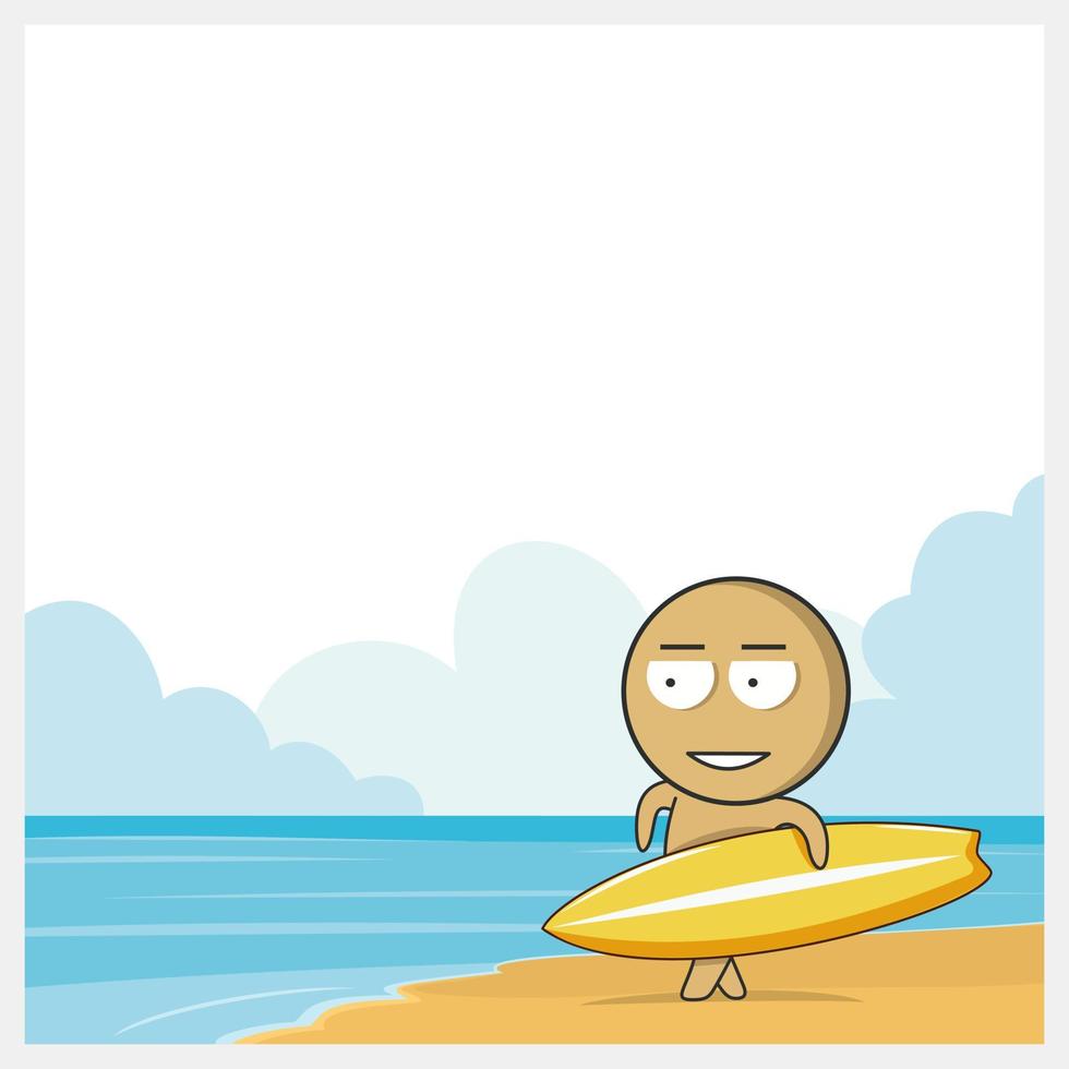 Man with surfboard vector