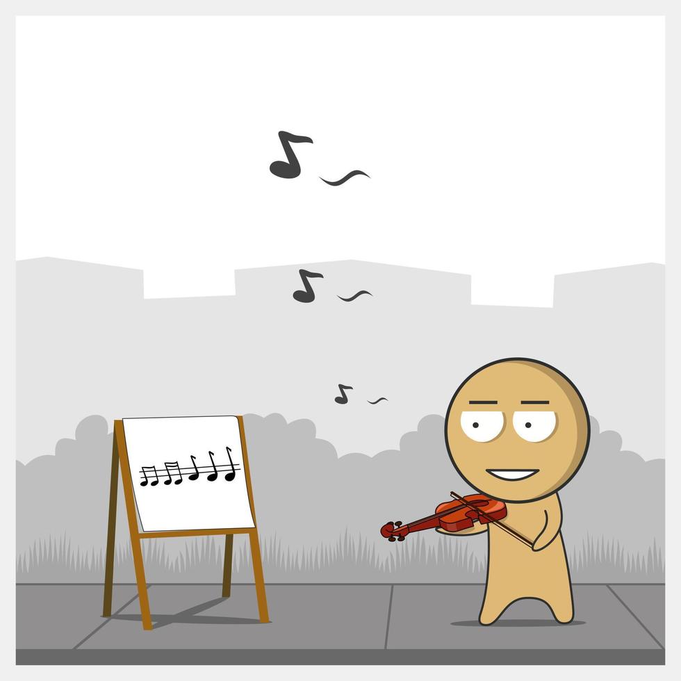 Musician playing the violin vector