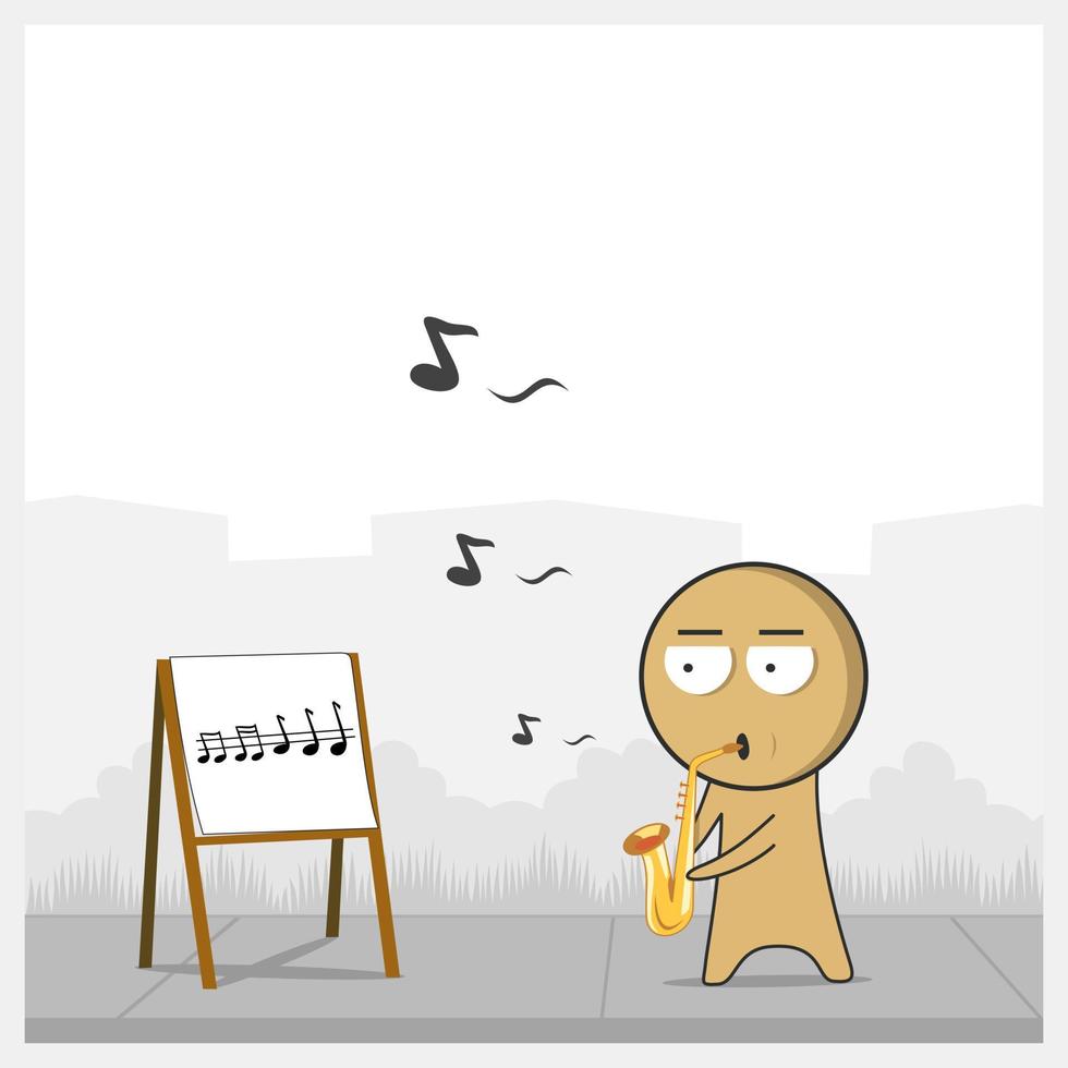 Man playing the saxophone vector