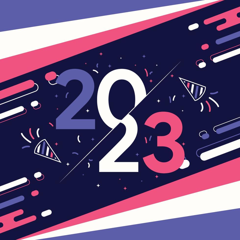 flat new year social media post template vector