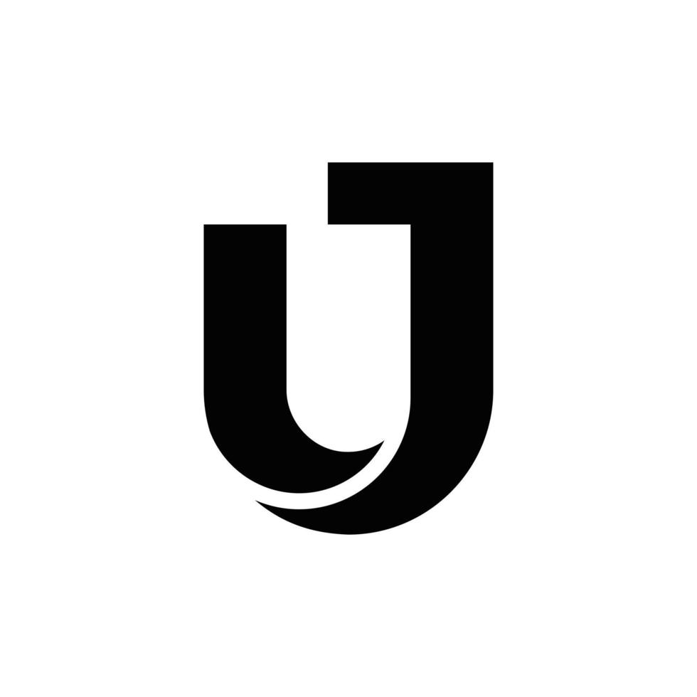 diseño abstracto del logotipo del monograma de las iniciales uj, icono para los negocios, plantilla, simple, elegante vector