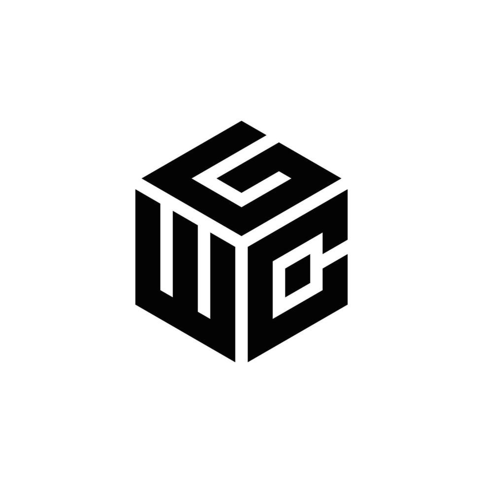 letras gwc abstractas creativas, hexagonal, icono, vector, diseño de logotipo, plantilla, simple, elegante vector