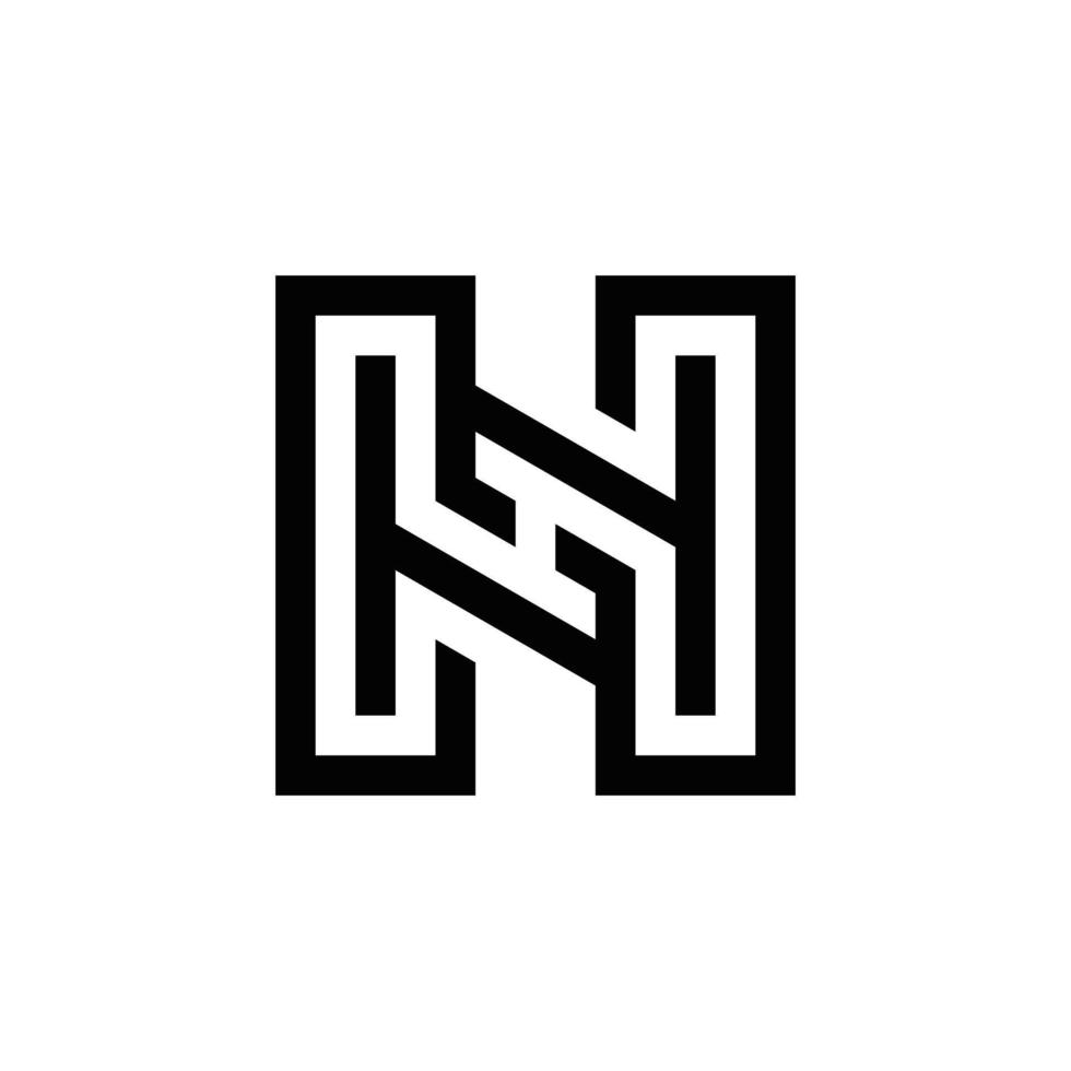 iniciales nh abstractas, diseño de logotipo vectorial, monograma, icono para negocios, plantilla, simple, elegante vector