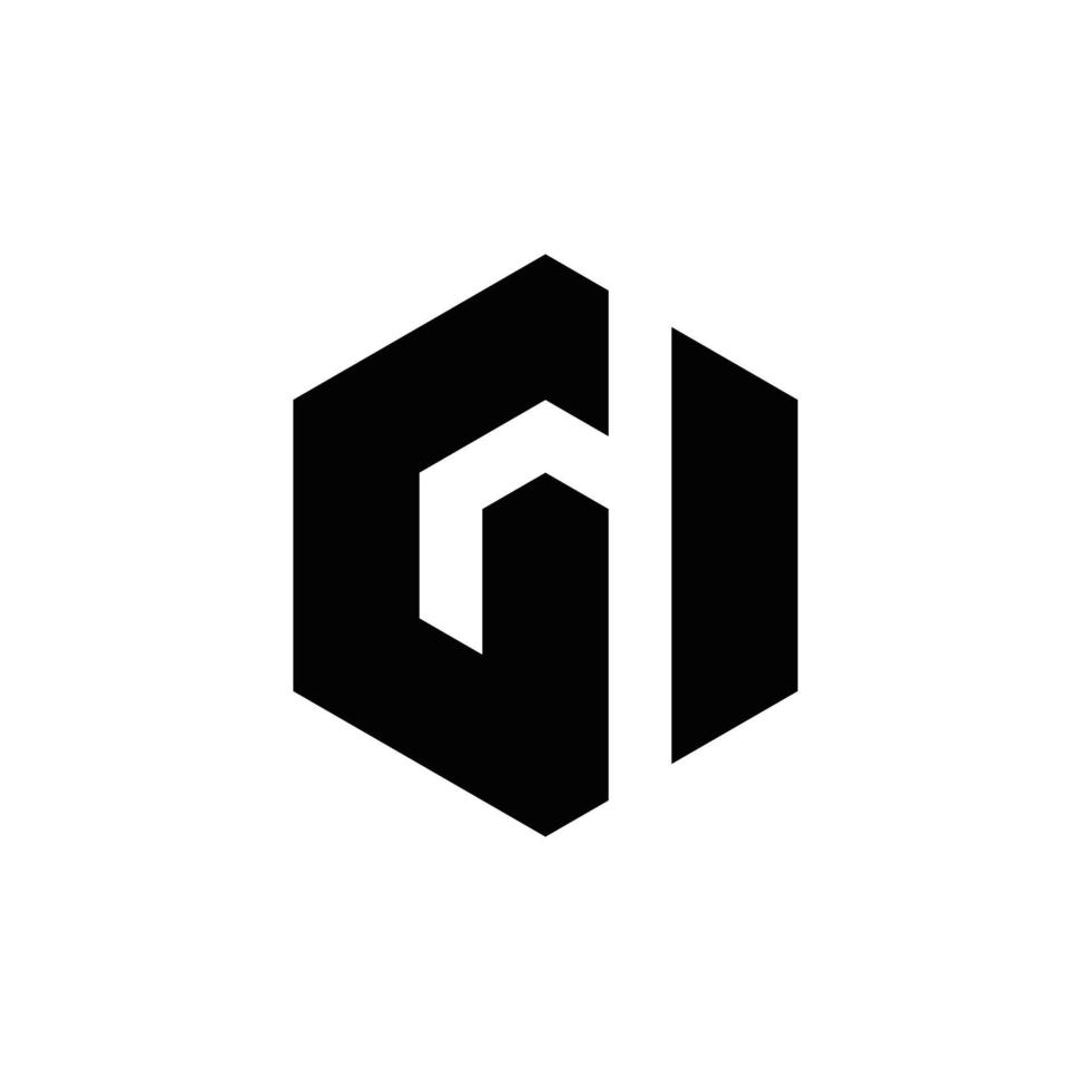 diseño de logotipo de monograma de iniciales gi abstractas, icono para negocios, plantilla, simple, elegante vector