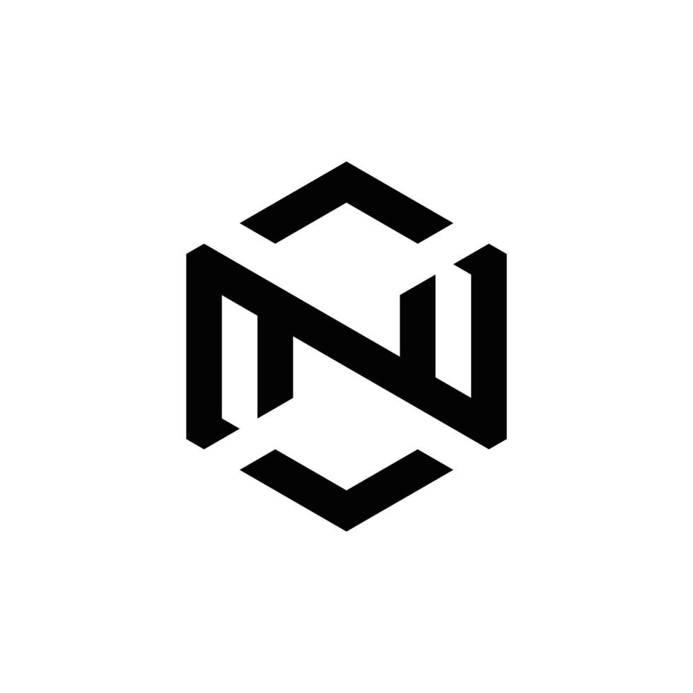Abstract N 2N initials monogram logo design, icon for business, template, simple, elegant vector