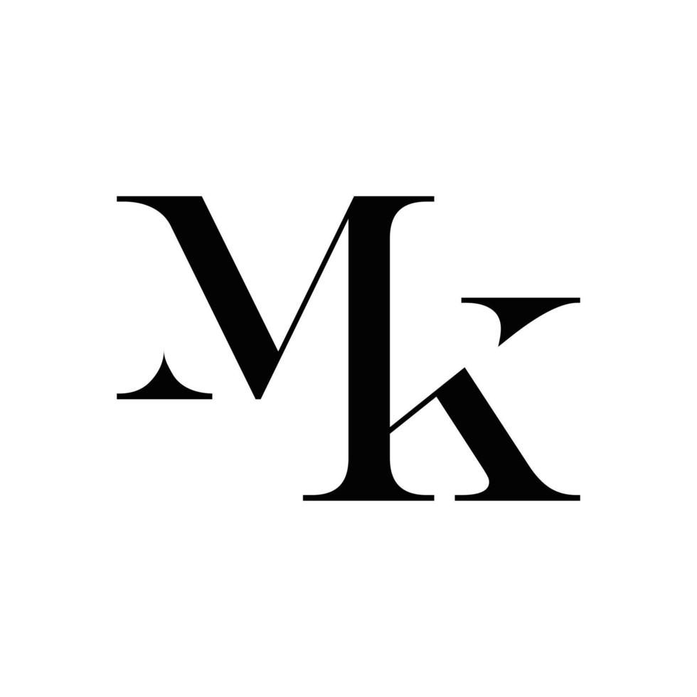 diseño de logotipo de monograma de iniciales mk abstractas, icono para negocios, plantilla, simple, elegante vector