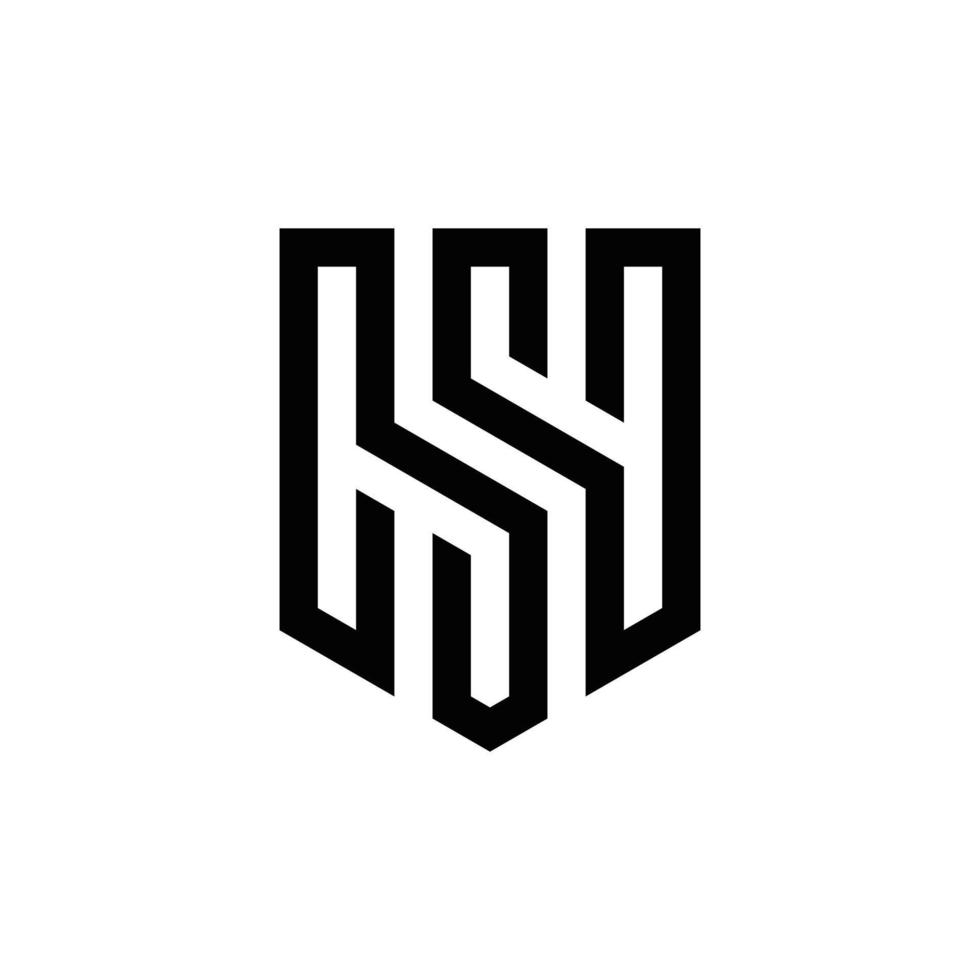Abstract HS SH initials, vector logo design, monogram, icon for business, template, simple, elegant