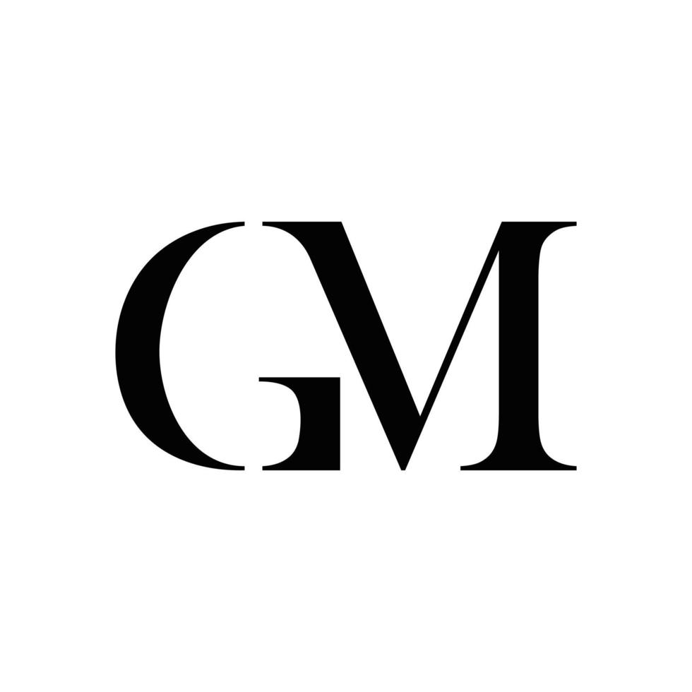 Diseño de logotipo de monograma de iniciales gm, icono para negocios, plantilla, simple, elegante vector