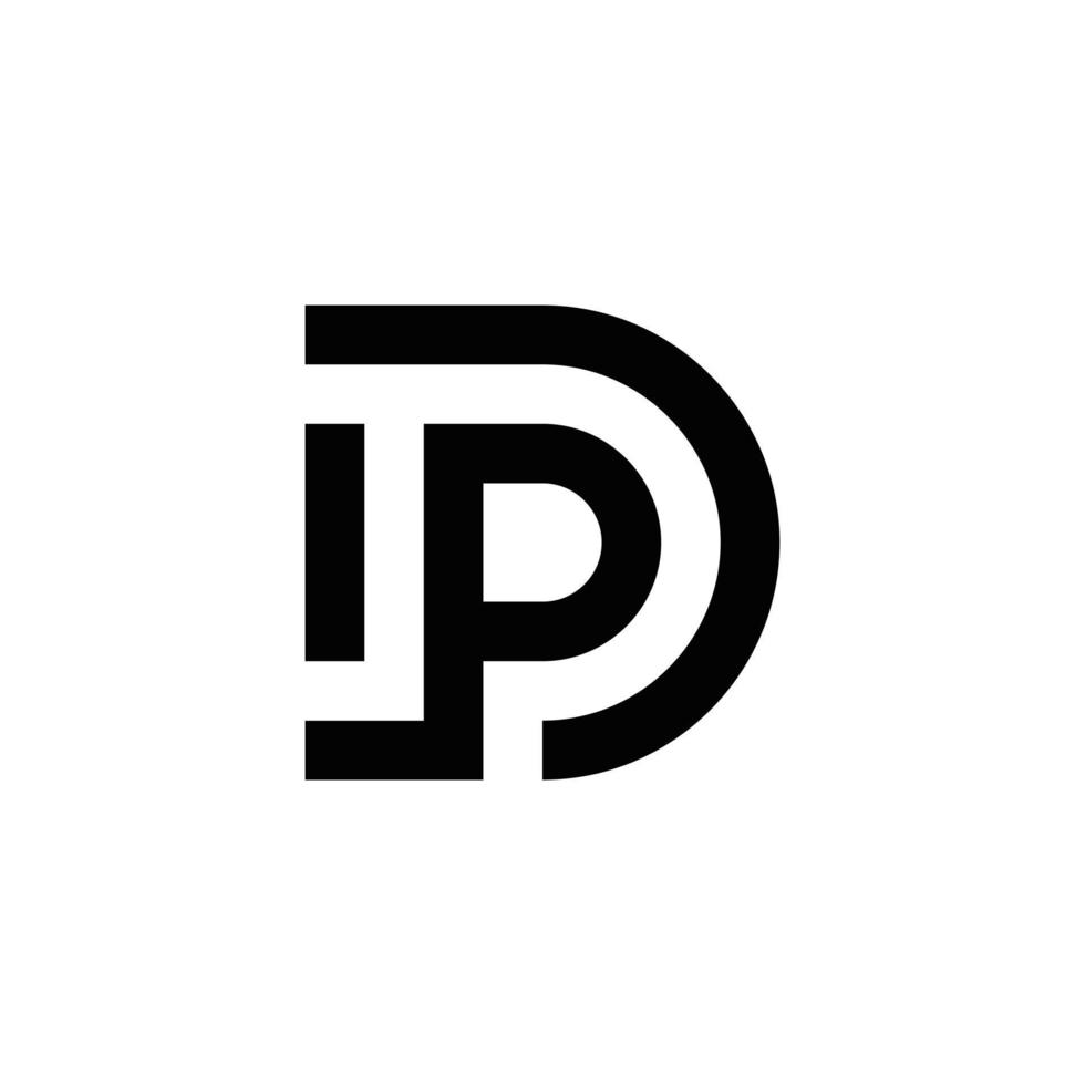 diseño de logotipo de monograma de iniciales d dp abstractas, icono para negocios, plantilla, simple, elegante vector