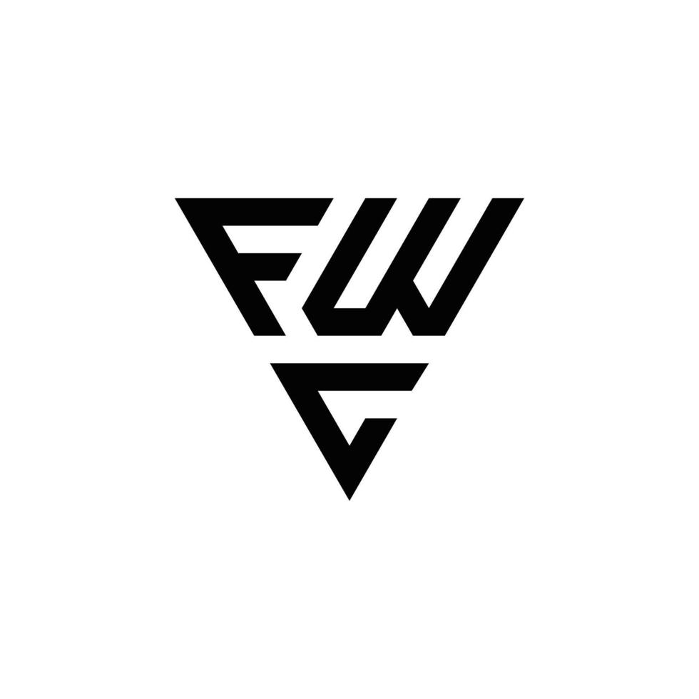 diseño abstracto del logotipo del monograma de las iniciales fwc, icono para los negocios, plantilla, simple, elegante vector