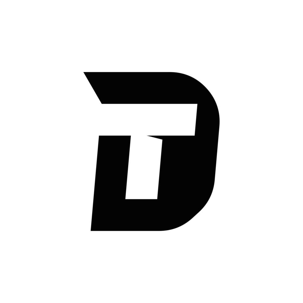 diseño de logotipo de monograma de iniciales dt abstracto, icono para negocios, plantilla, simple, elegante vector