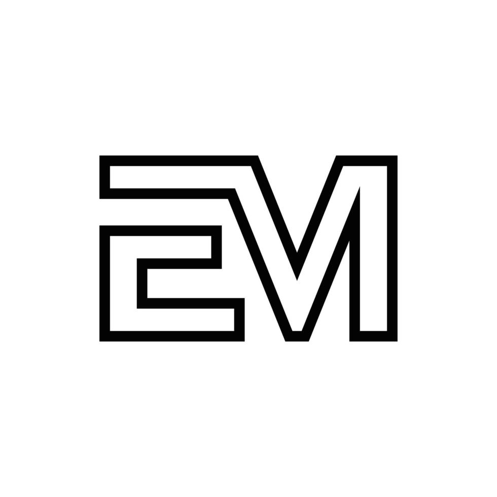 Abstract EM initials, monogram, logo design, line art, icon for business, template, simple, elegant vector