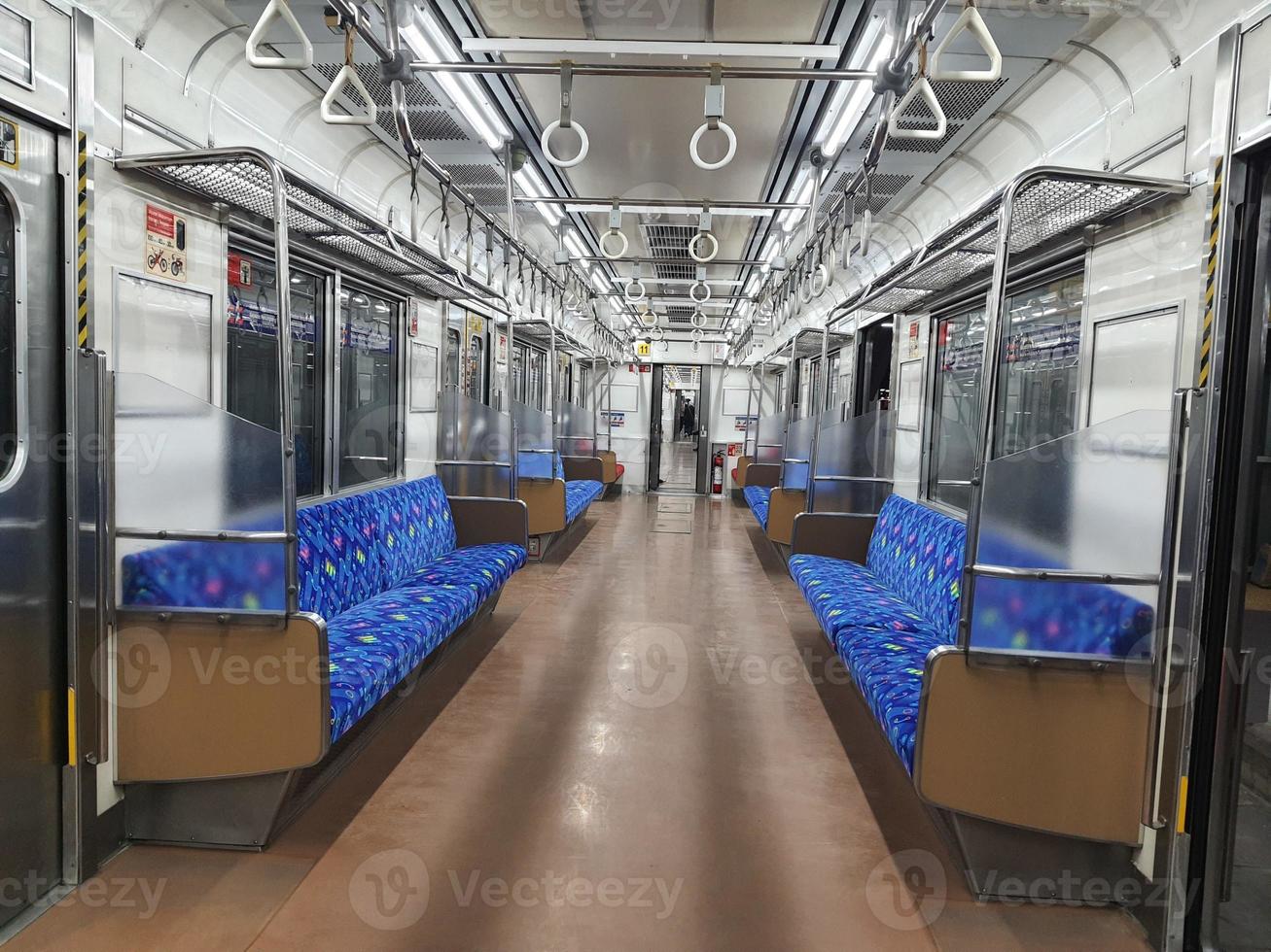 Jakarta, Indonesia in October 2022. Situation of an empty commuterline train without any passengers. photo