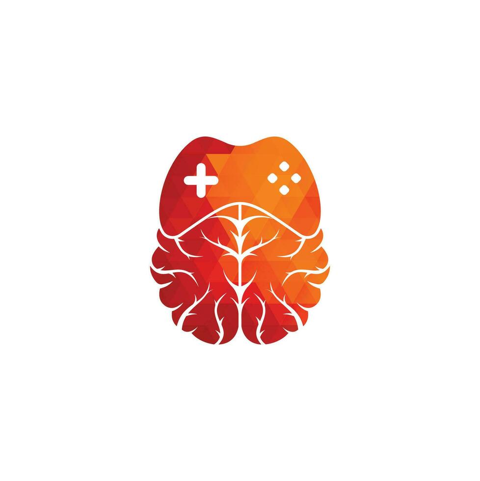 Brain game logo vector. Brain and game logo design vector