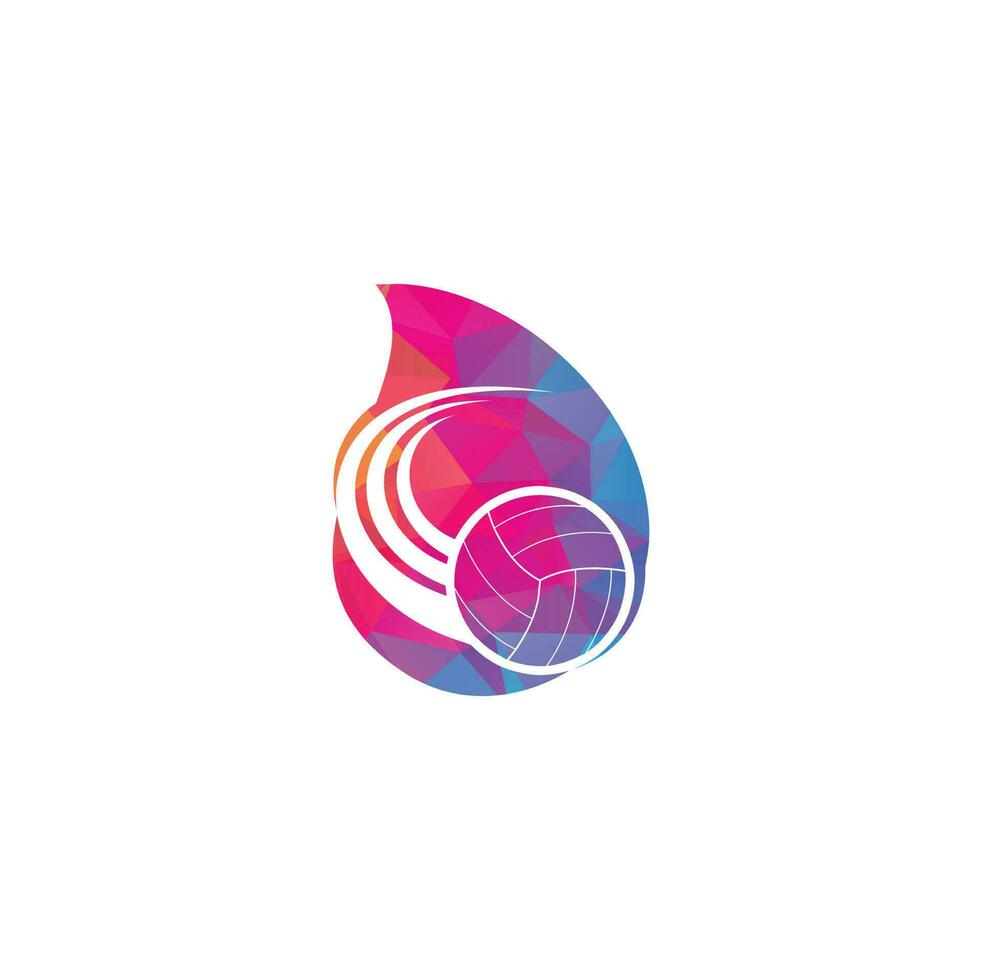 Volleyball drop shape concept logo. Volleyball ball logo design. vector