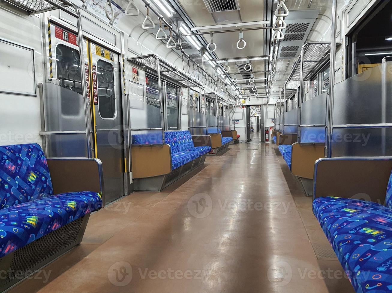 Jakarta, Indonesia in October 2022. Situation of an empty commuterline train without any passengers. photo