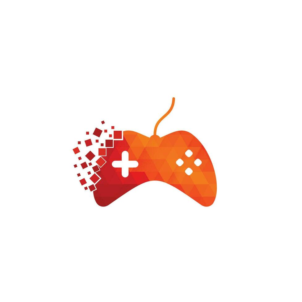 pixel game logo design vector illustration. Game Logo Design Template. Stick Game Icon Logo.