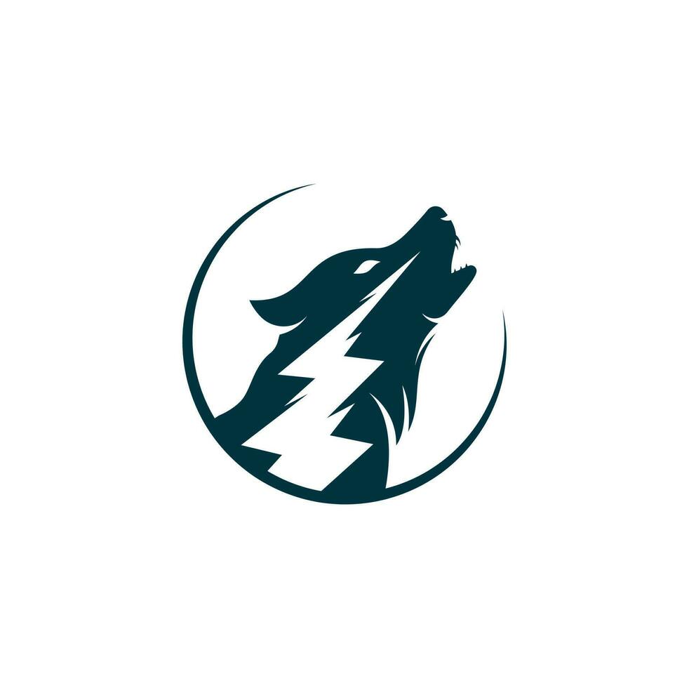Thunder Wolf Logo design Vector. vector
