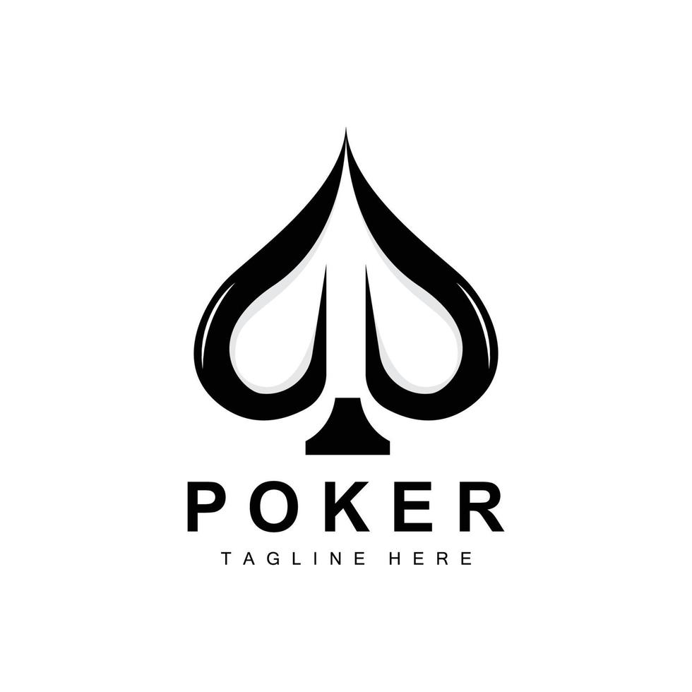 Poker Casino Card Logo, Diamond Card Icon, Hearts, Spades, Ace. Gambling Game Poker Club Design vector