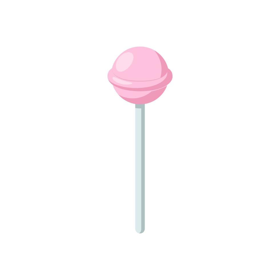 Round pink lollipop flat design art vector