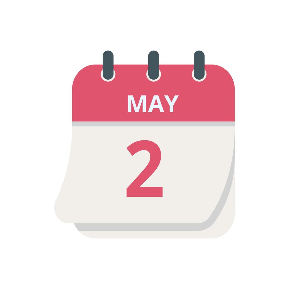 May 2nd calendar icon vector