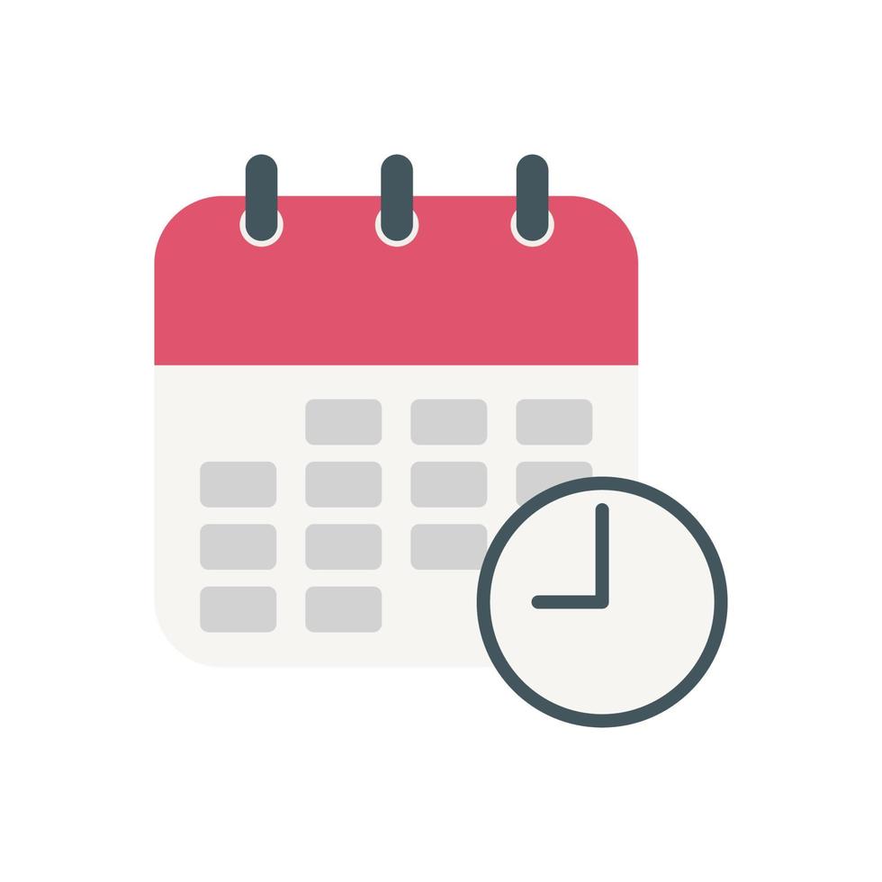 calendario icono plano aislado sobre fondo blanco vector