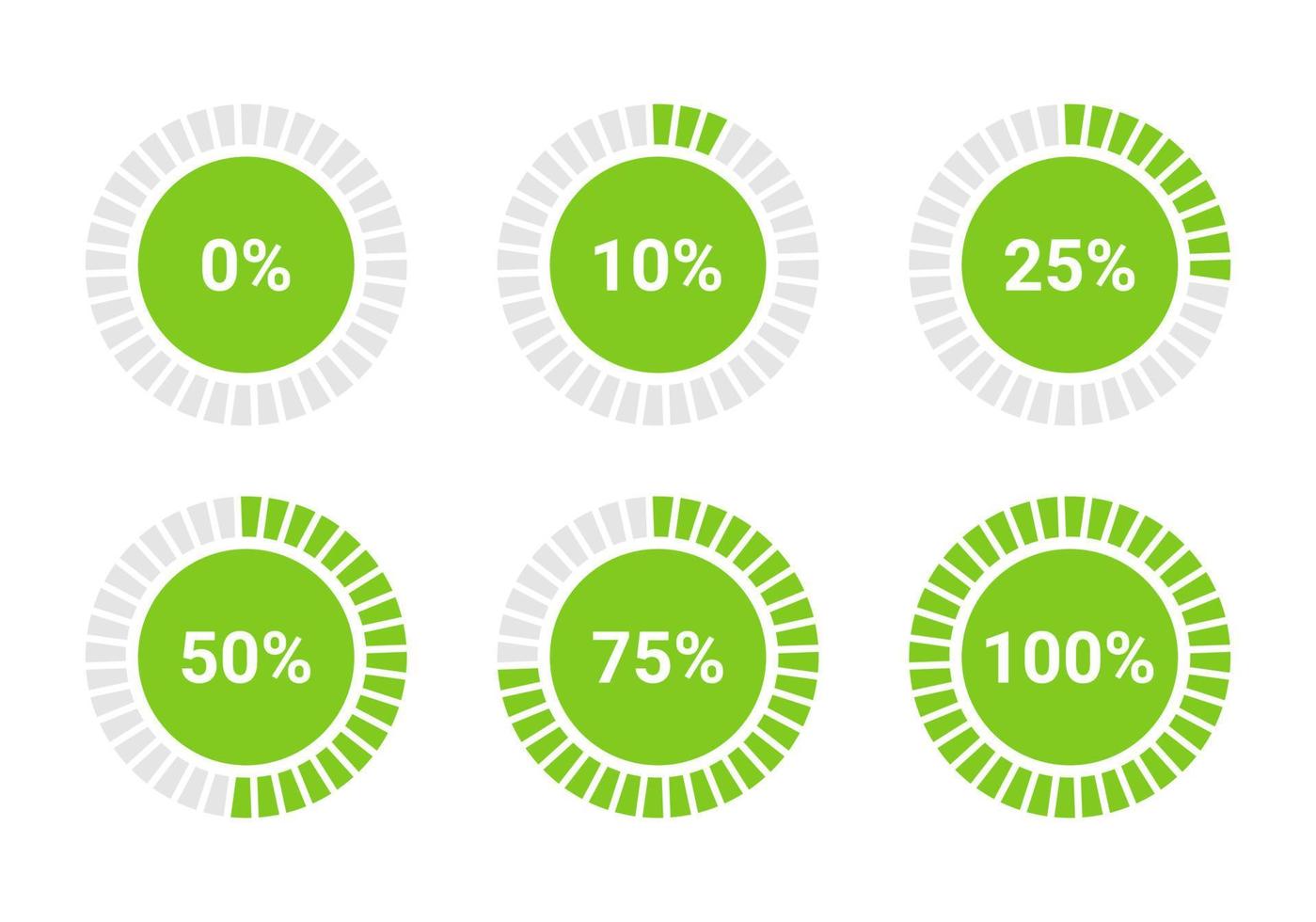 Circle percentage diagrams meters from 0 to 100 vector