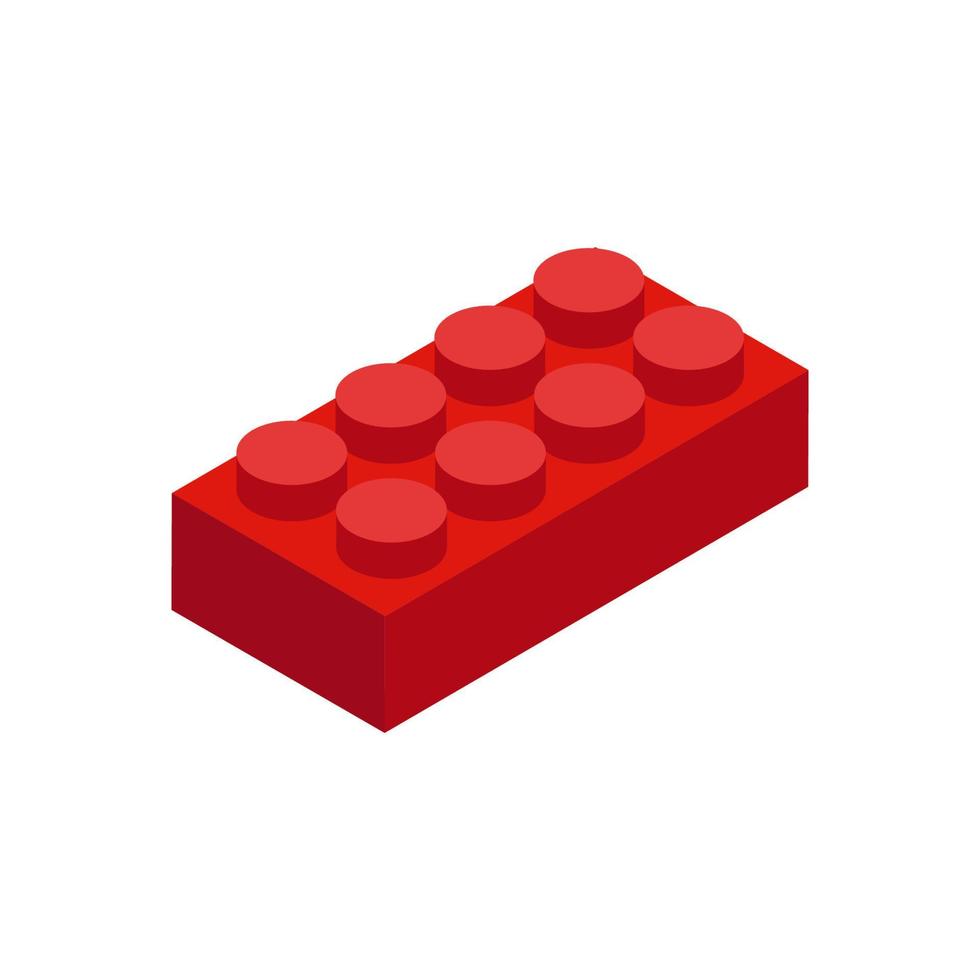 Red plastic brick flat design vector